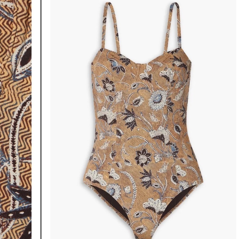 Ulla Johnson- Multicolored Floral Underwire One Piece Swimsuit - Picture 4 of 9